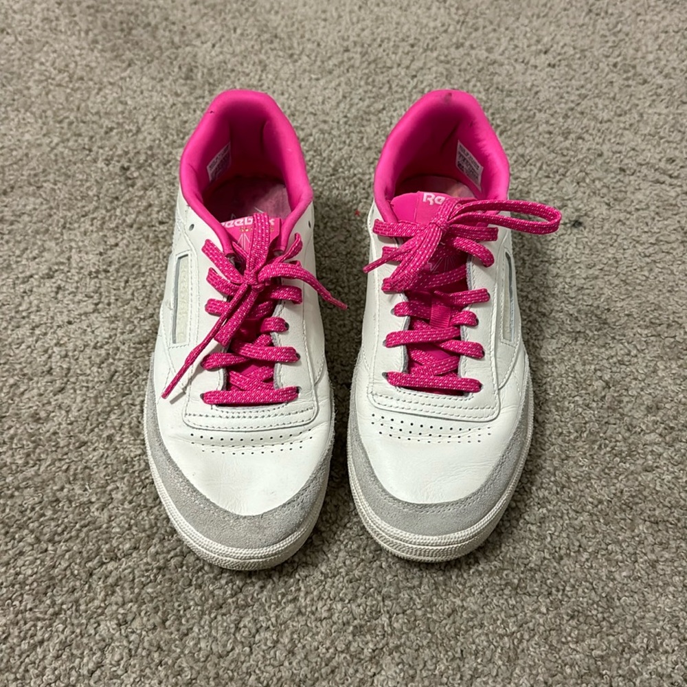 White and pink Reebok